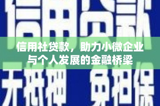 大朗信用社贷款，助力小微企业与个人发展的金融桥梁