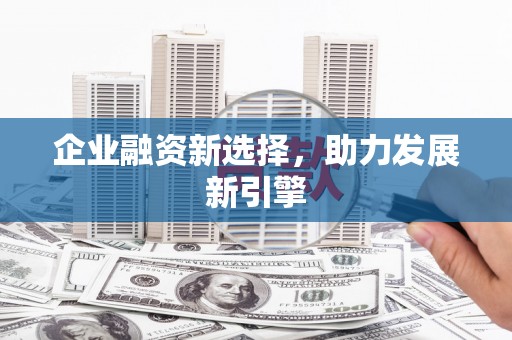 大朗企业融资新选择，助力发展新引擎