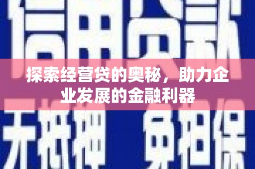 大朗探索经营贷的奥秘，助力企业发展的金融利器