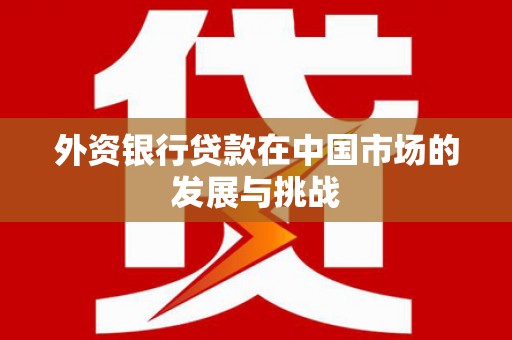 大朗外资银行贷款在中国市场的发展与挑战