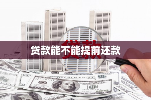 大朗贷款能不能提前还款