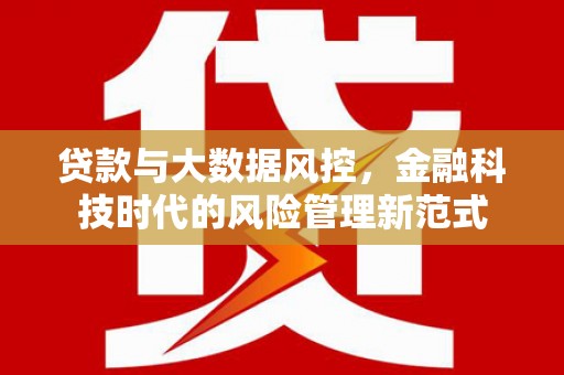 大朗贷款与大数据风控，金融科技时代的风险管理新范式