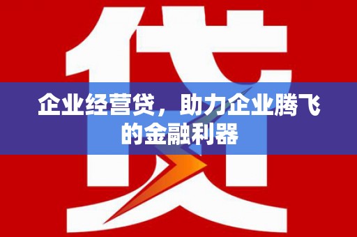 大朗企业经营贷，助力企业腾飞的金融利器