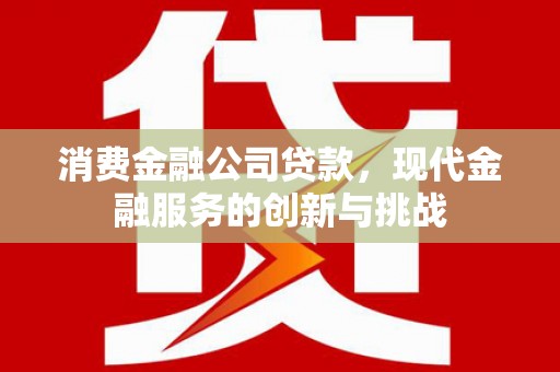 大朗消费金融公司贷款，现代金融服务的创新与挑战