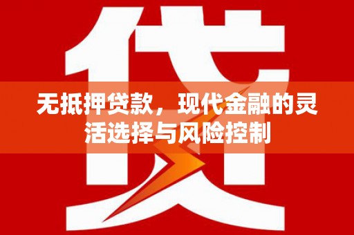 大朗无抵押贷款，现代金融的灵活选择与风险控制
