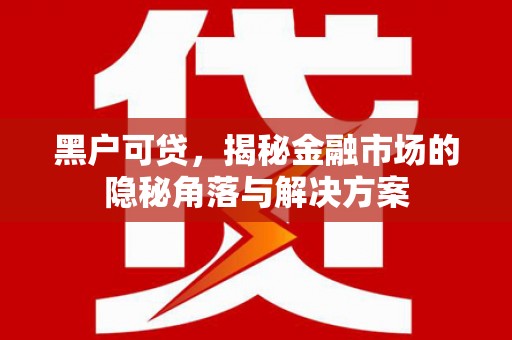 大朗黑户可贷，揭秘金融市场的隐秘角落与解决方案