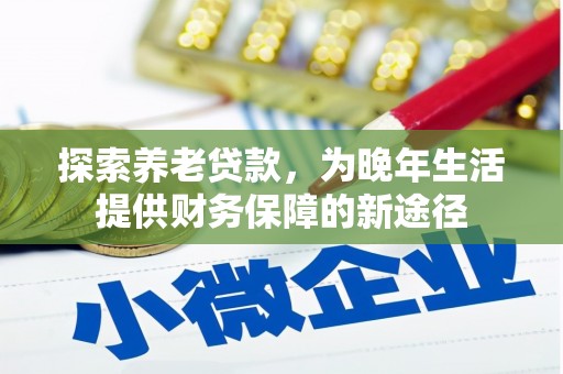 大朗探索养老贷款，为晚年生活提供财务保障的新途径