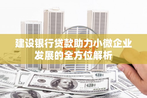 大朗建设银行贷款助力小微企业发展的全方位解析