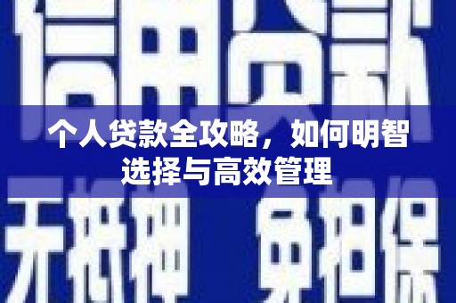 大朗个人贷款全攻略，如何明智选择与高效管理