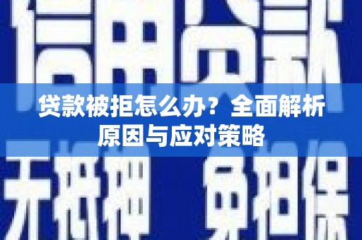 大朗贷款被拒怎么办？全面解析原因与应对策略